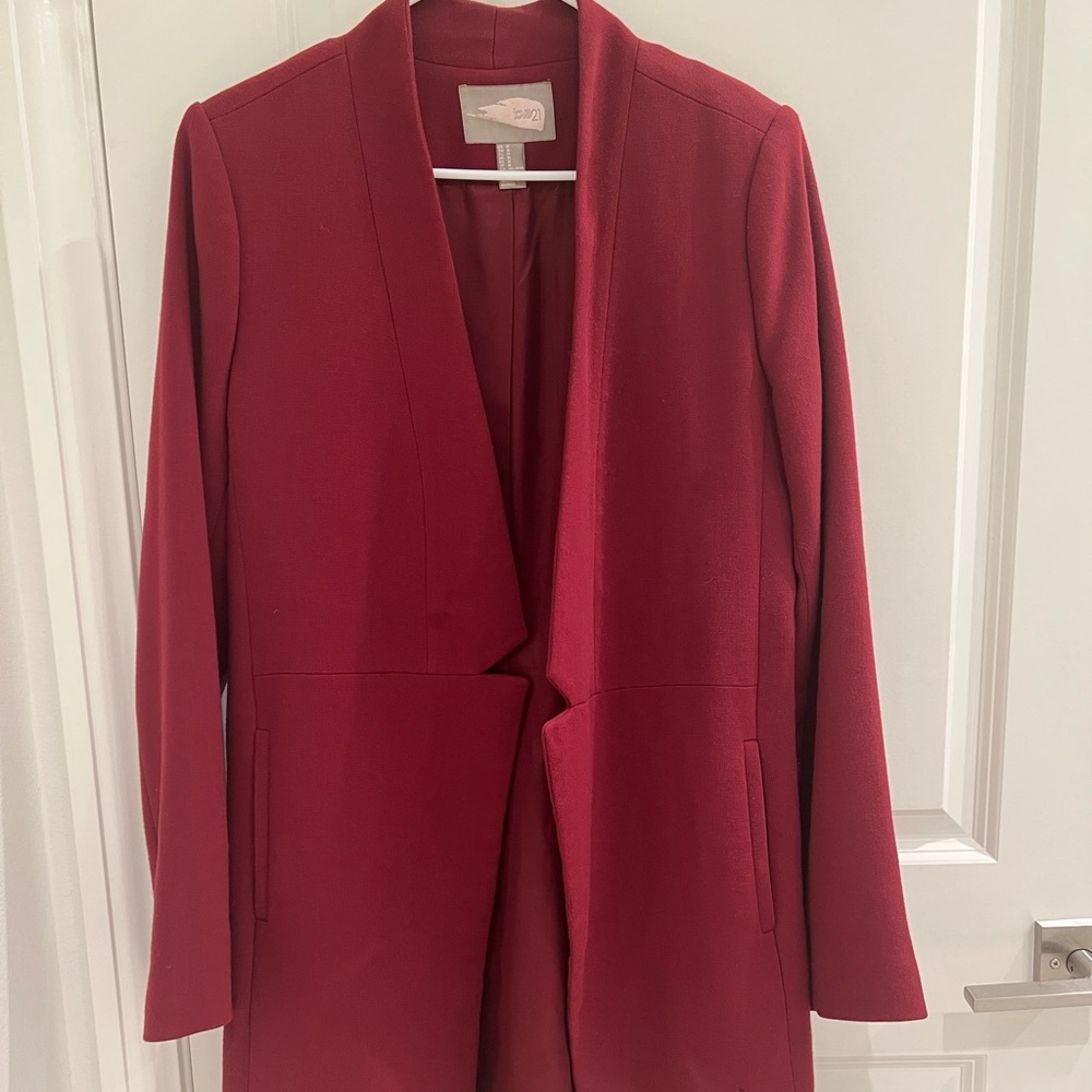 red pea coat